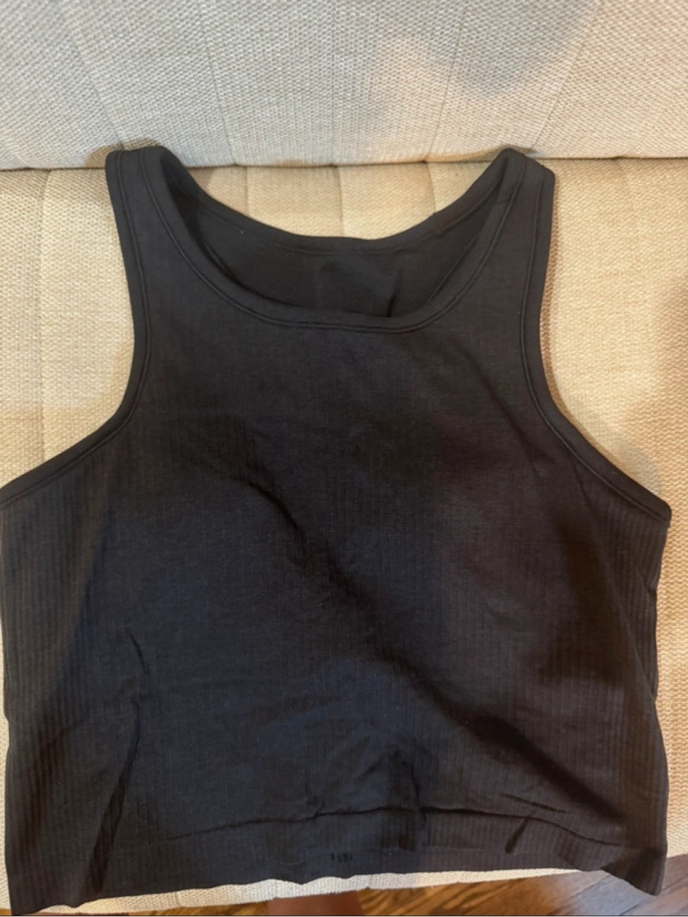 lululemon athletica Black Ribbed Cropped Tank